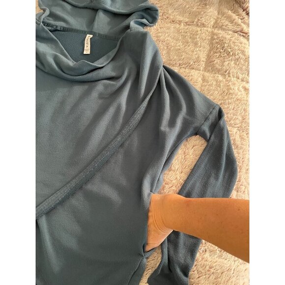Athleta Womens Hooded Tunic Wrap‎ Top Modal/Polyester Blend S Blue - Picture 8 of 15